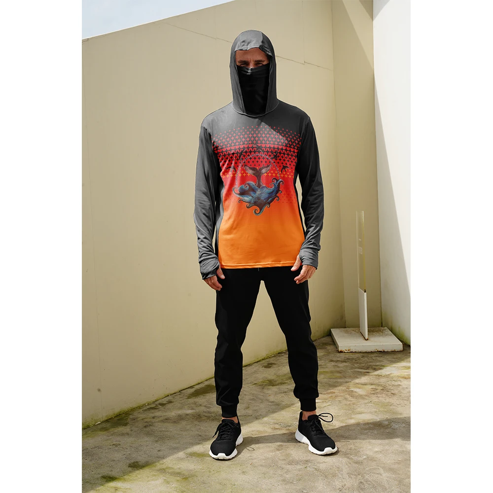 Summer Knit Clothing - Kaos Pancing Pria Pelindung Matahari Hoodie