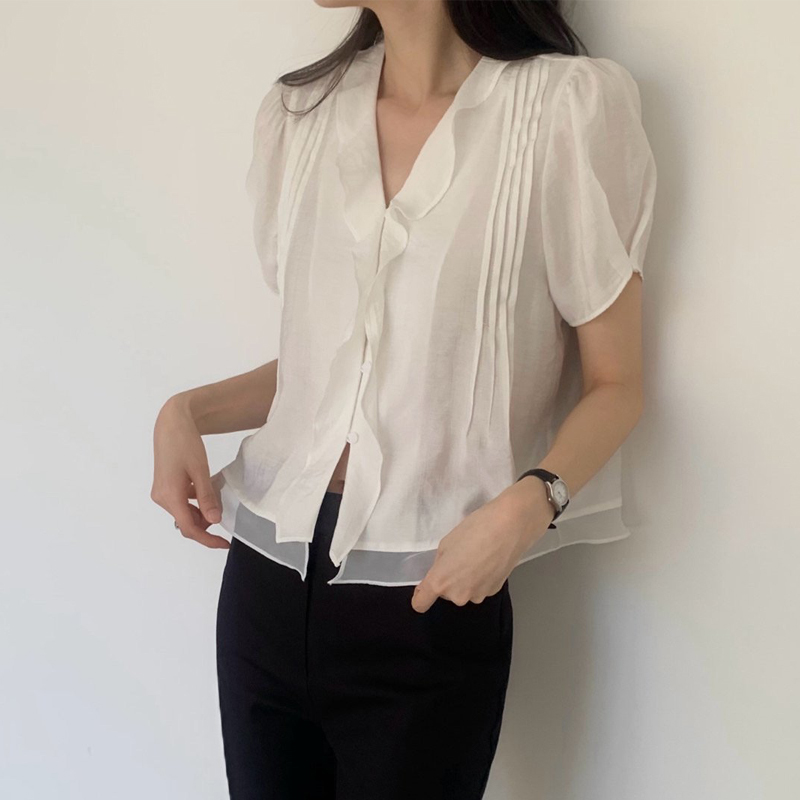 Summer Clothing Old Money - Blus Dua Potong Palsu Kancing Tunggal