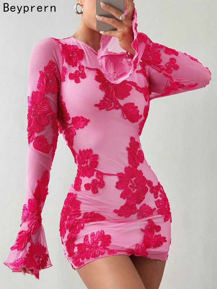 Summer Clothing Zara - Beyprern Glam Gaun Pendek Jaring Bunga