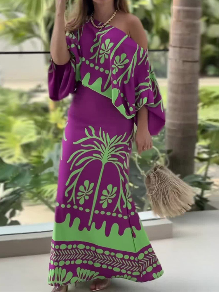 Summer Clothing Girl - Set Dua Potong Gambar Cetak Wanita