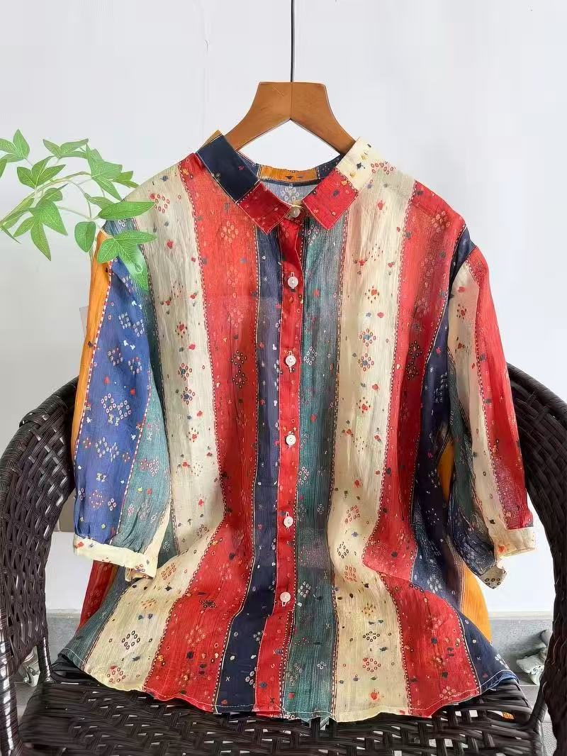 Summer Clothing For Japan - Kemeja dan Blus Ramie 100% Bohemian