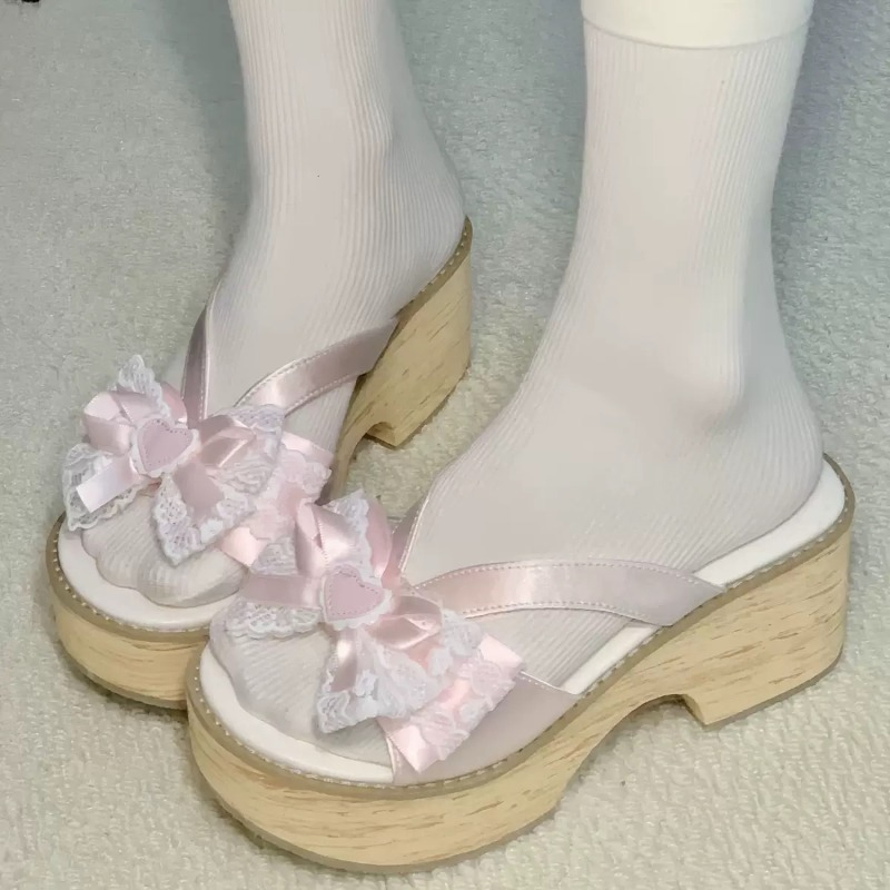 Summer Clothing Styles - Sandal Platform Tebal Motif Kayu Sweet