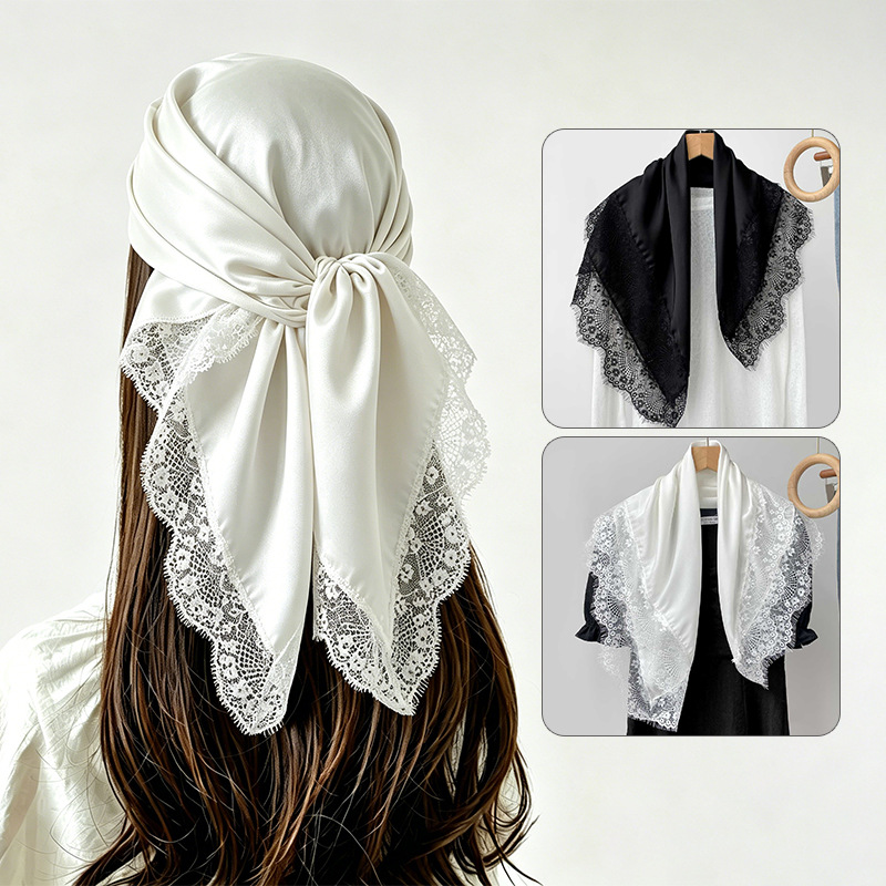 Summer Clothing Hijab - Syal Persegi 70X70Cm Jilbab Wanita Berenda