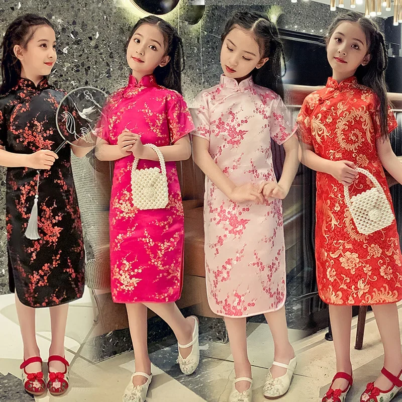 Summer Clothing Baby Girl - Gaun Cheongsam Anak Musim Panas 2024,