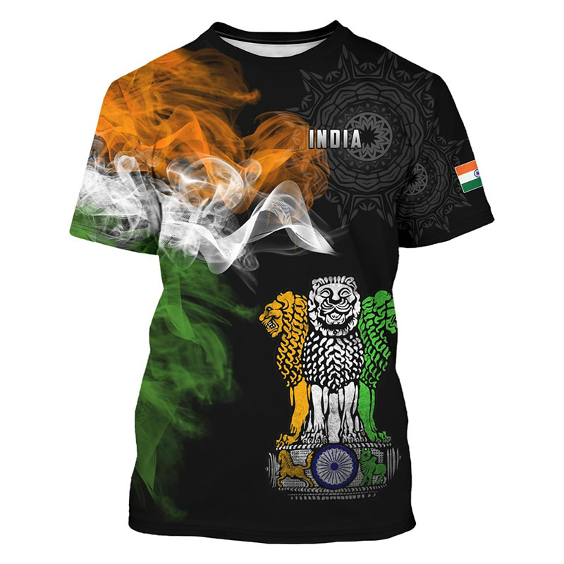Summer Clothing India - Kaus motif Bendera India kaus pria