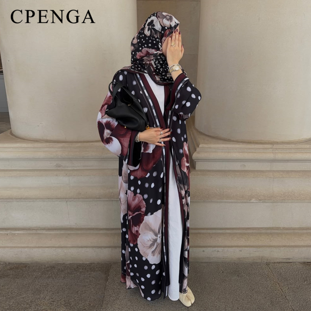 Summer Clothing Hijab - Abaya Hijab Motif Bunga Polkadot Dua