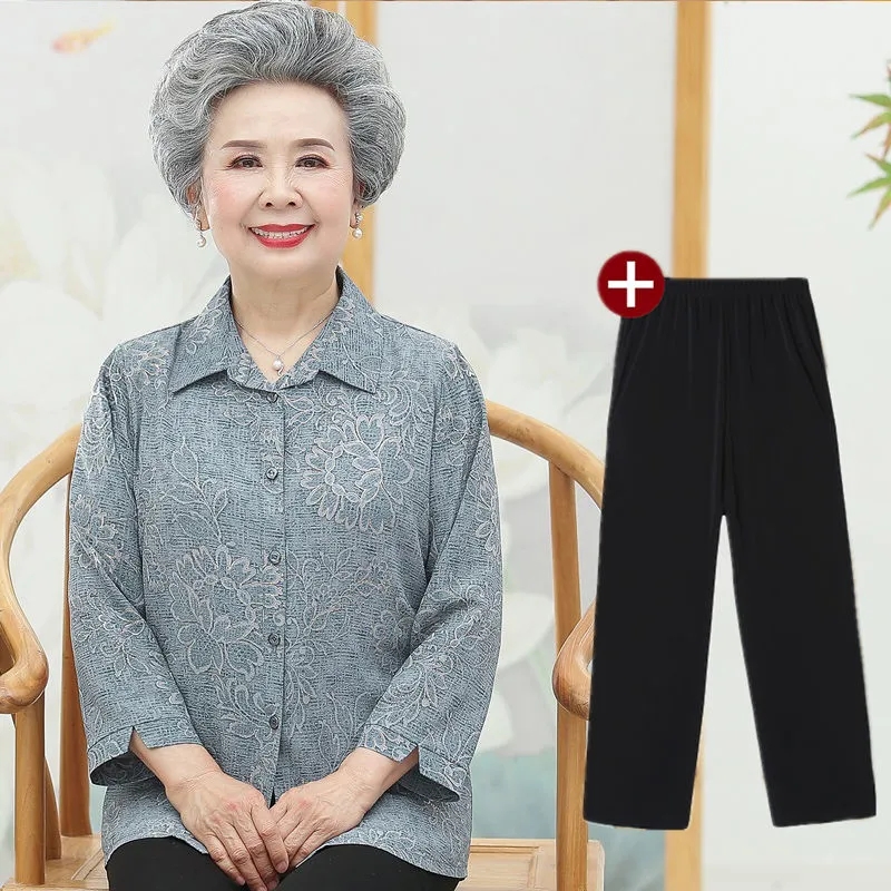 Atasan Blus Kemeja Nenek Tua L - Summer Clothing Old Money ulasan dan harga