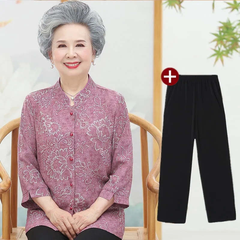 Atasan Blus Kemeja Nenek Tua L - Summer Clothing Old Money ulasan dan harga