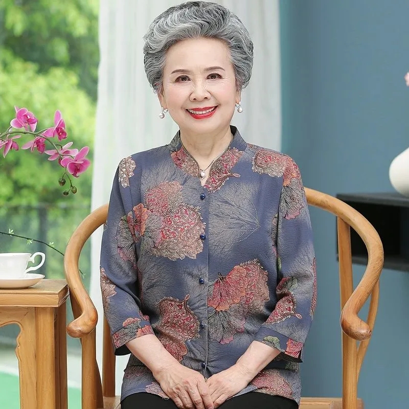 Atasan Blus Kemeja Nenek Tua L - Summer Clothing Old Money ulasan dan harga