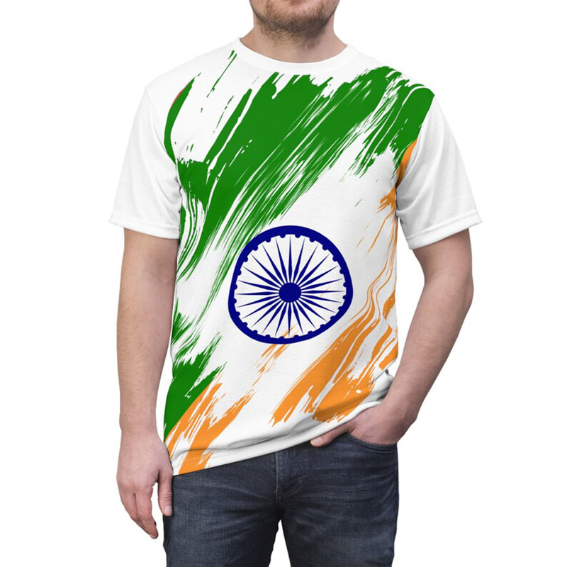Kaus motif Bendera India kaus  - Summer Clothing India ulasan dan harga