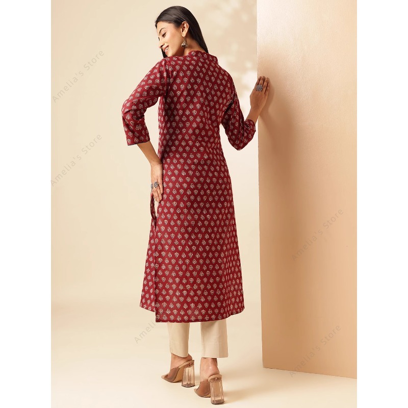 Kurta Wanita Motif Bunga Maroo - Summer Clothing India ulasan dan harga