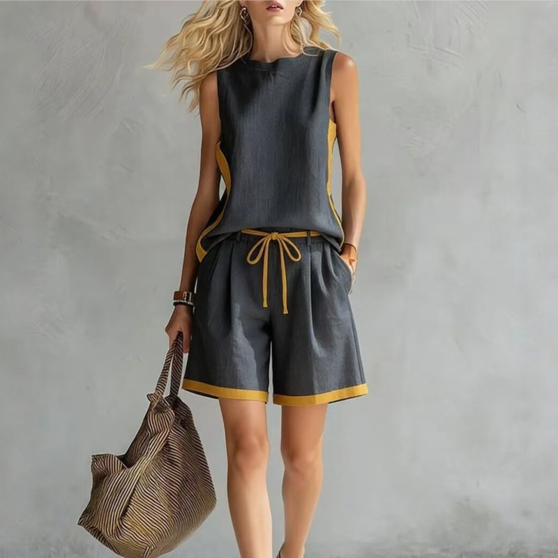Setelan Rompi Tanpa Lengan dan - Summer Clothing Girl ulasan dan harga