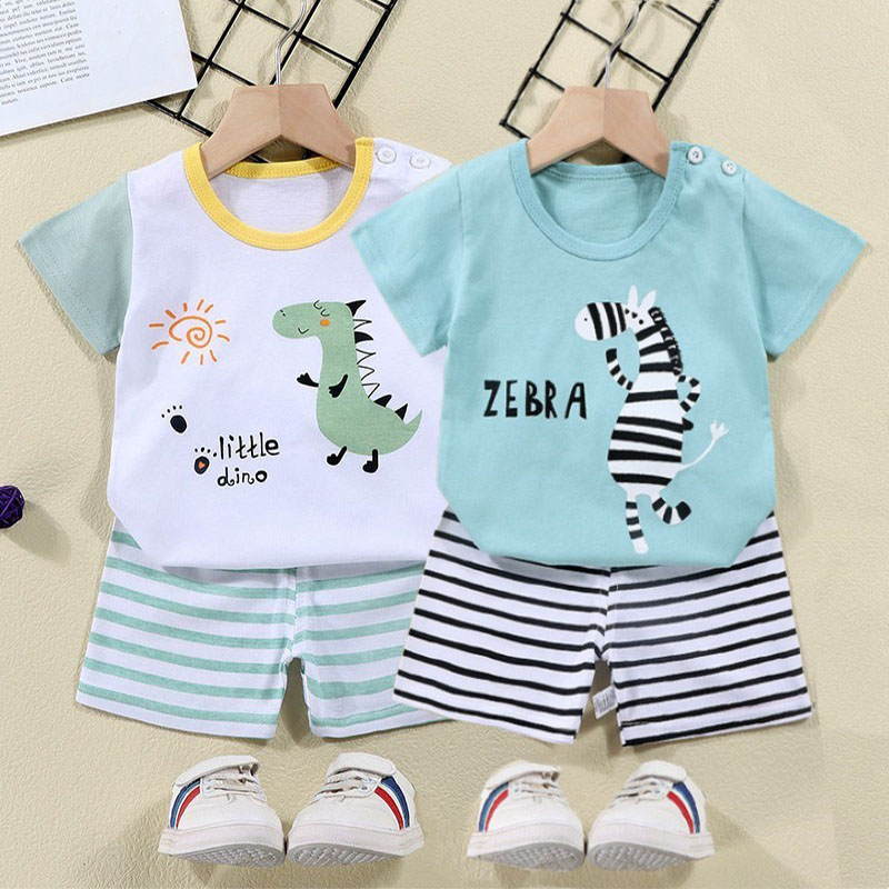 Kaus Katun + Celana Pendek Set - Summer Clothing Baby Girl ulasan dan harga