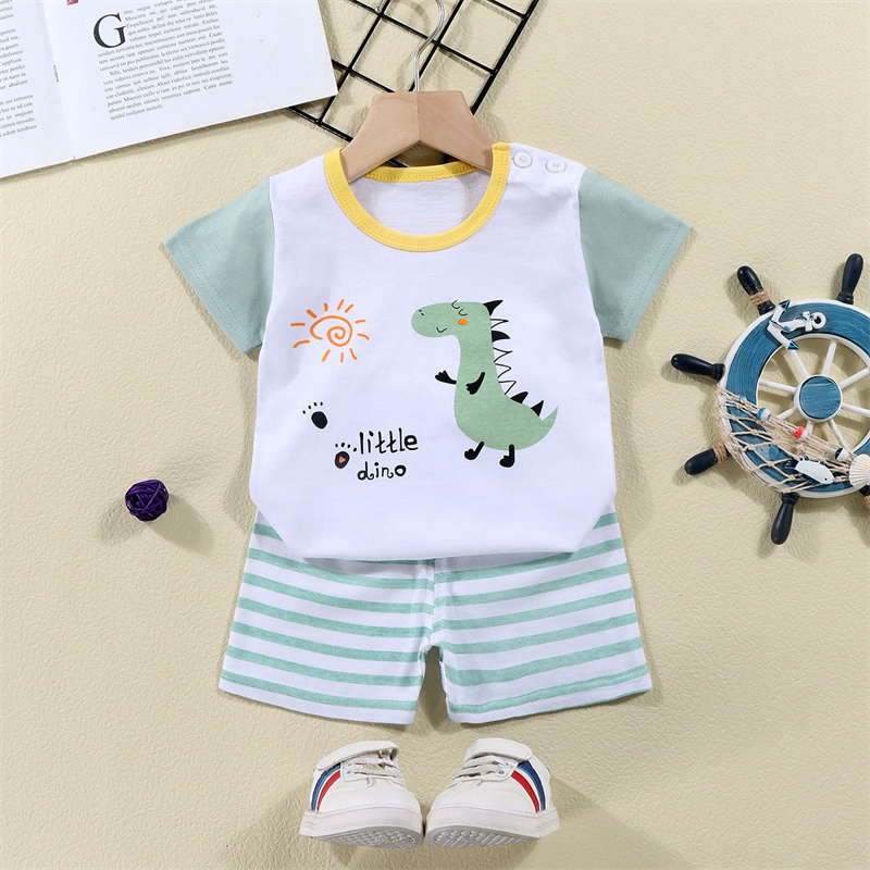 Kaus Katun + Celana Pendek Set - Summer Clothing Baby Girl ulasan dan harga