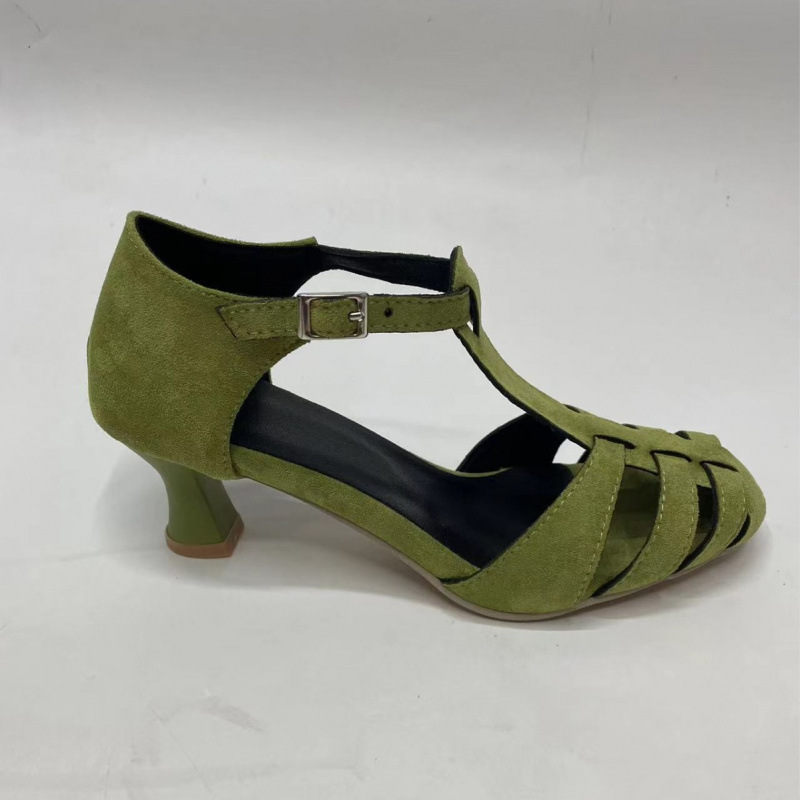 Sandal Wanita Hijau Suede Kitt - Summer Clothing Stores ulasan dan harga