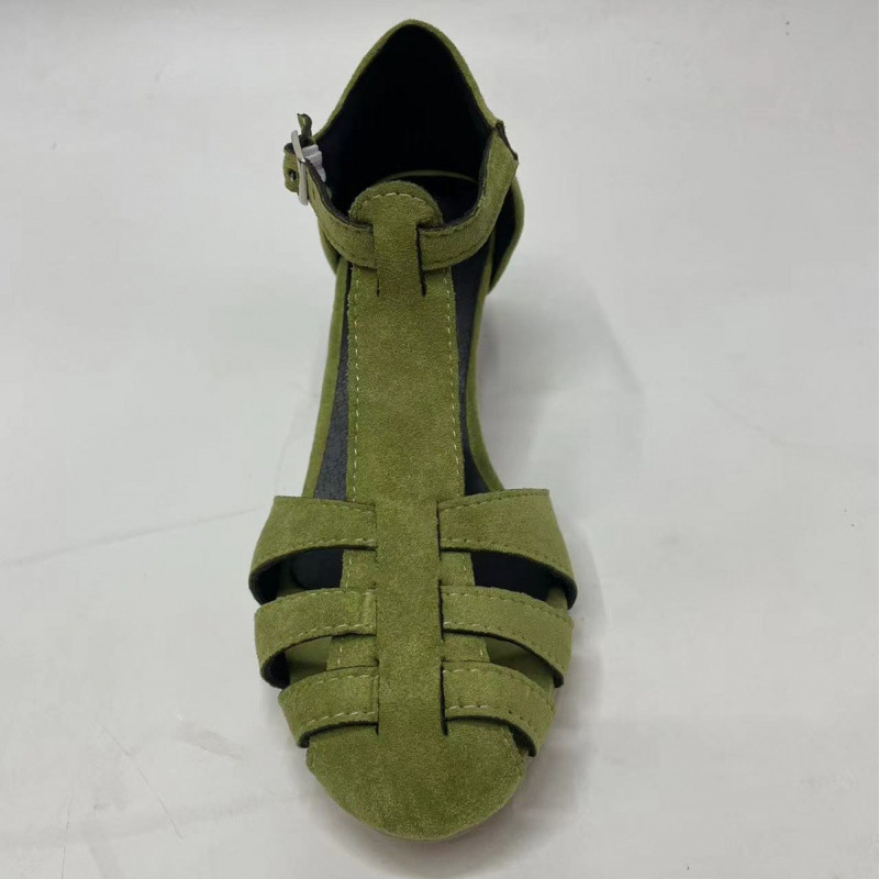 Sandal Wanita Hijau Suede Kitt - Summer Clothing Stores ulasan dan harga