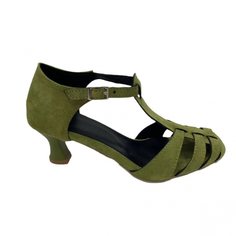 Sandal Wanita Hijau Suede Kitt - Summer Clothing Stores ulasan dan harga