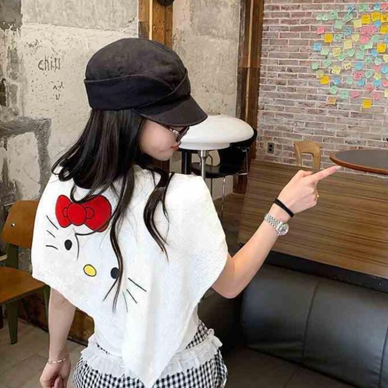 Selendang Pola Hello Kitty Bar - Summer Knit Clothing ulasan dan harga