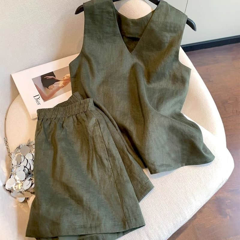 Setelan Celana Pendek Estetika - Summer Clothing Old Money ulasan dan harga