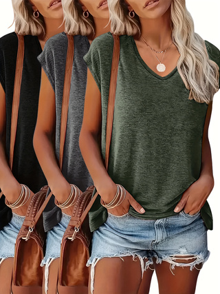 3 Paket Atasan Lengan Pendek K - Summer Clothing Drop ulasan dan harga
