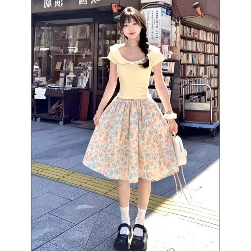 Set atasan dan rok wanita Kore - Summer Clothing For Japan ulasan dan harga