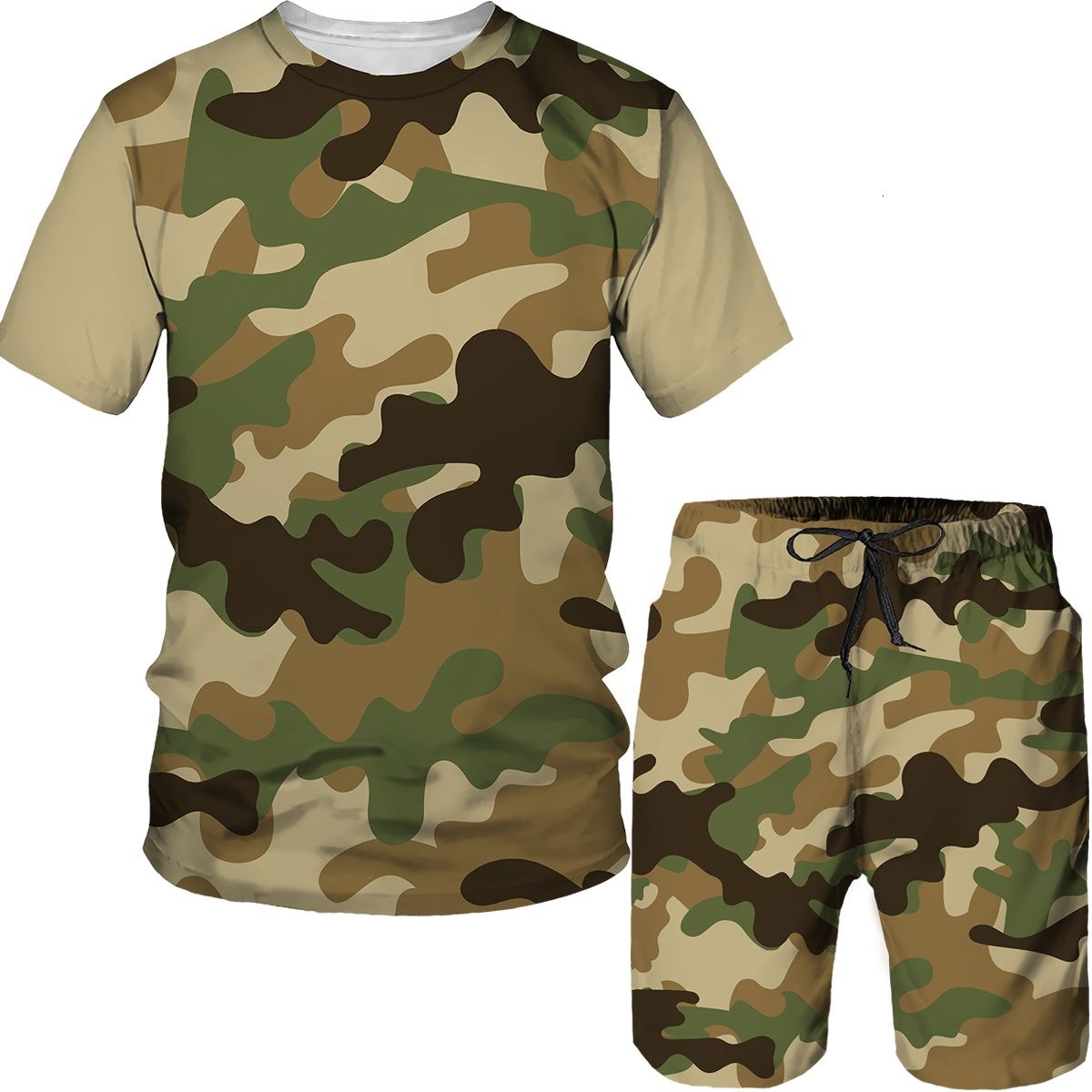 Setelan Pria Kamuflase Kaos Ce - Summer Knit Clothing ulasan dan harga