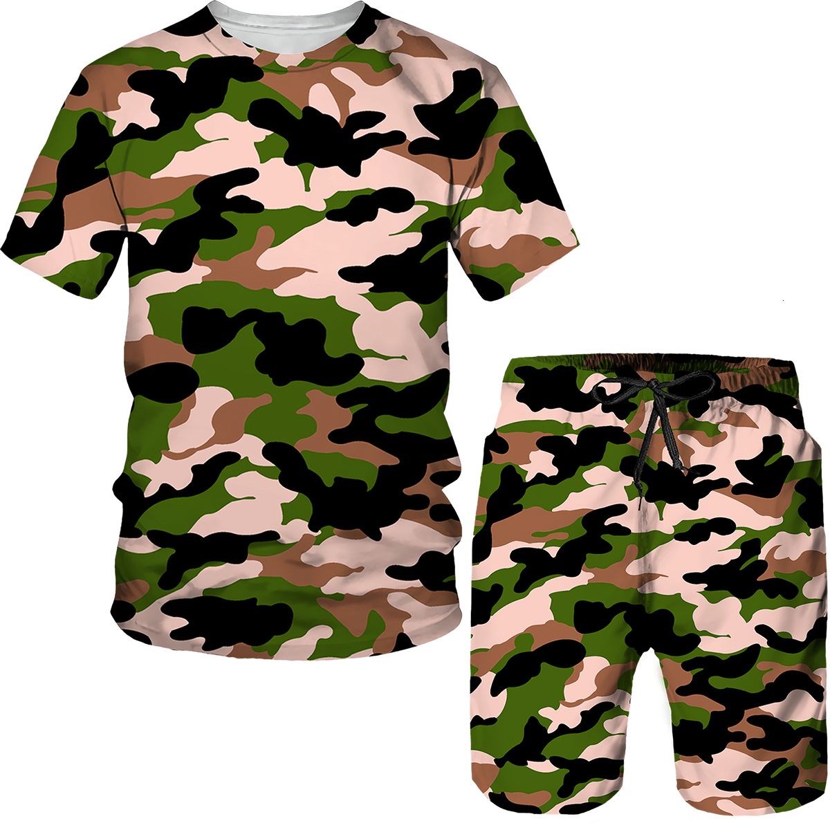 Setelan Pria Kamuflase Kaos Ce - Summer Knit Clothing ulasan dan harga