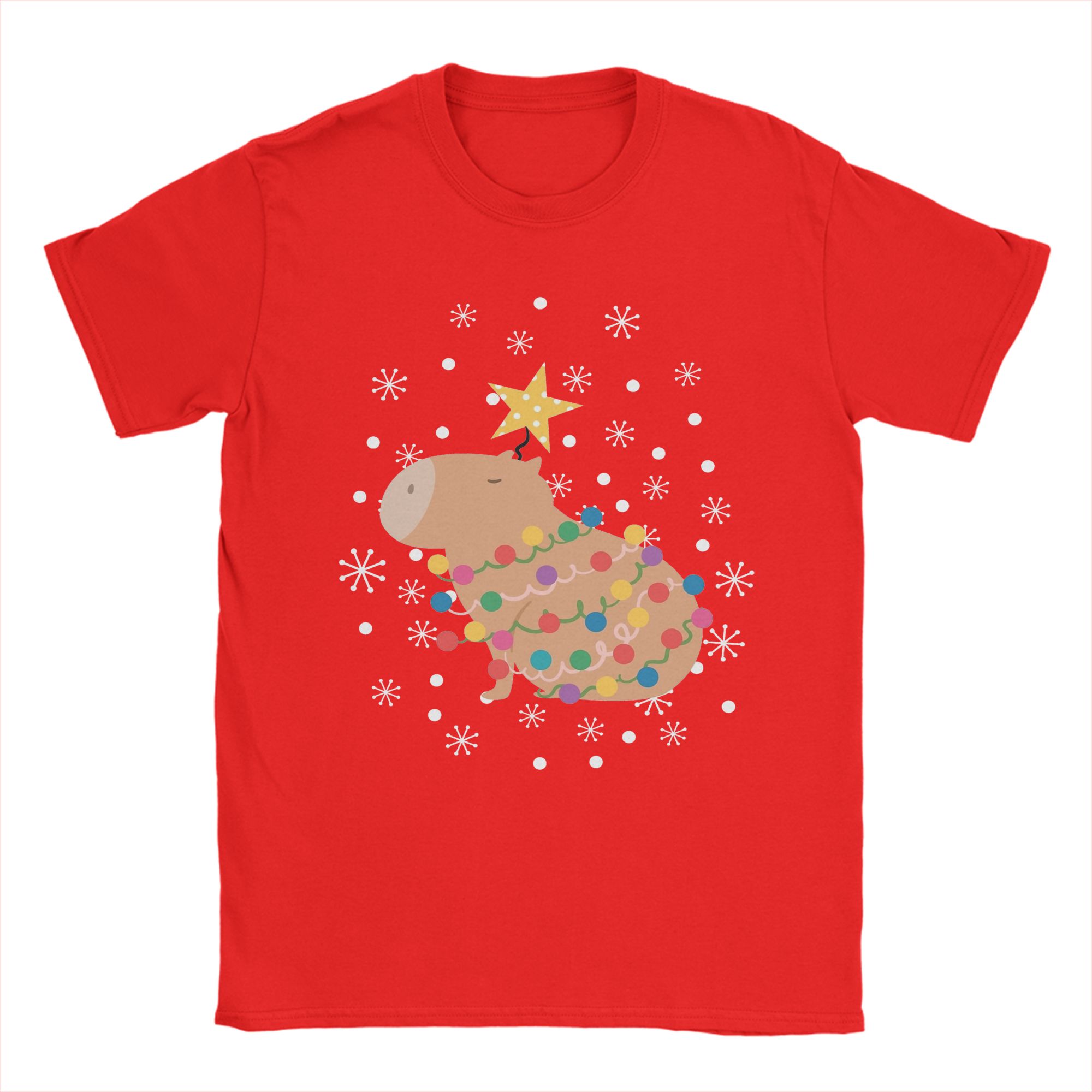 Kaos Pohon Natal Capybara untu - Summer Clothing Ideas ulasan dan harga