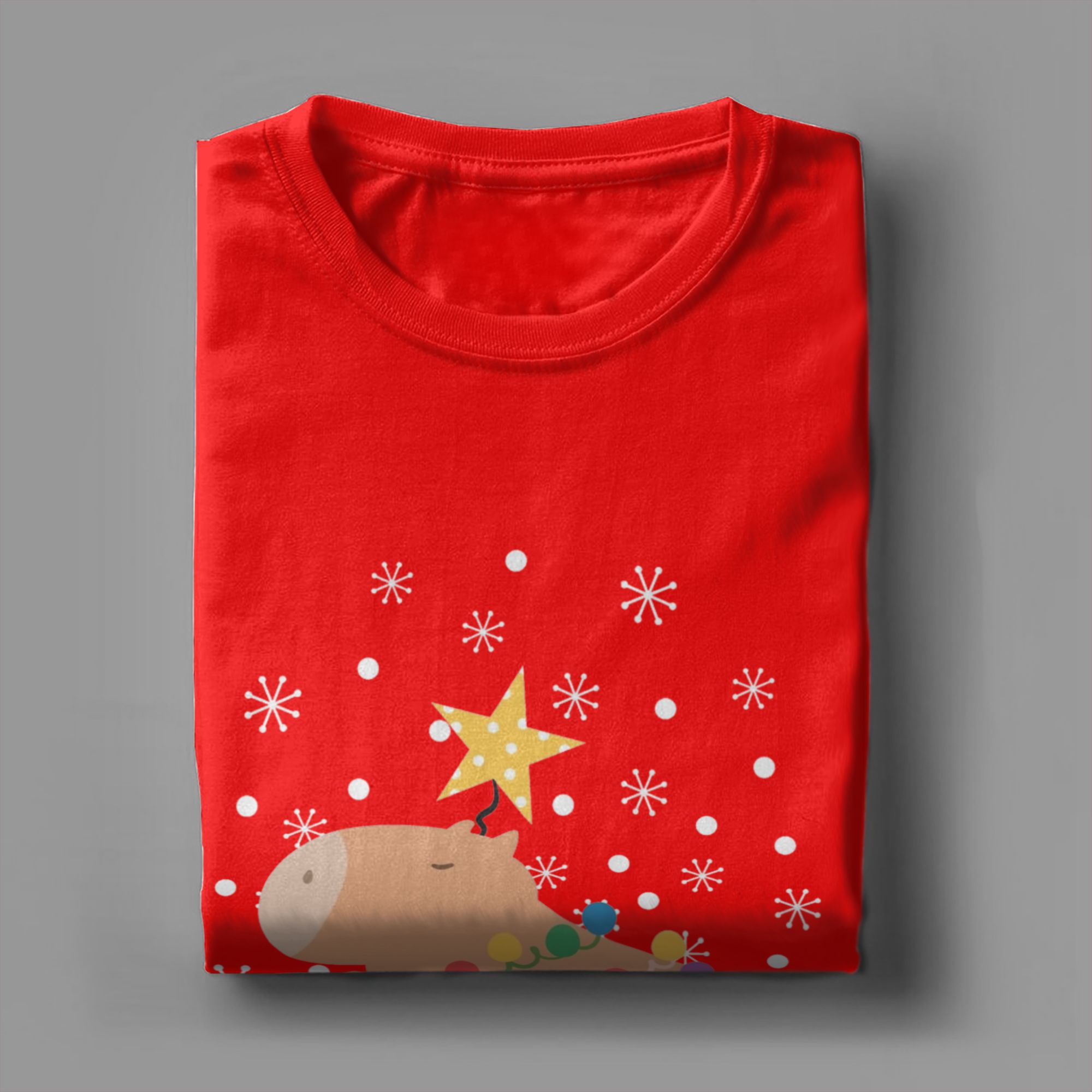 Kaos Pohon Natal Capybara untu - Summer Clothing Ideas ulasan dan harga