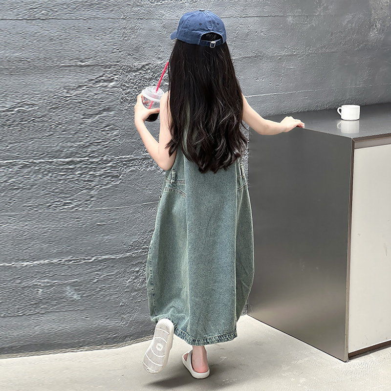 Gaun Denim Tanpa Lengan Kualit - Summer Clothing Girl ulasan dan harga