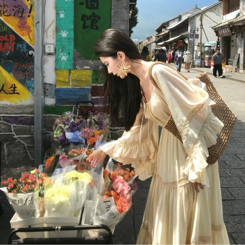 Gaun Liburan Elegan Baru denga - Summer Clothing Women Sale ulasan dan harga
