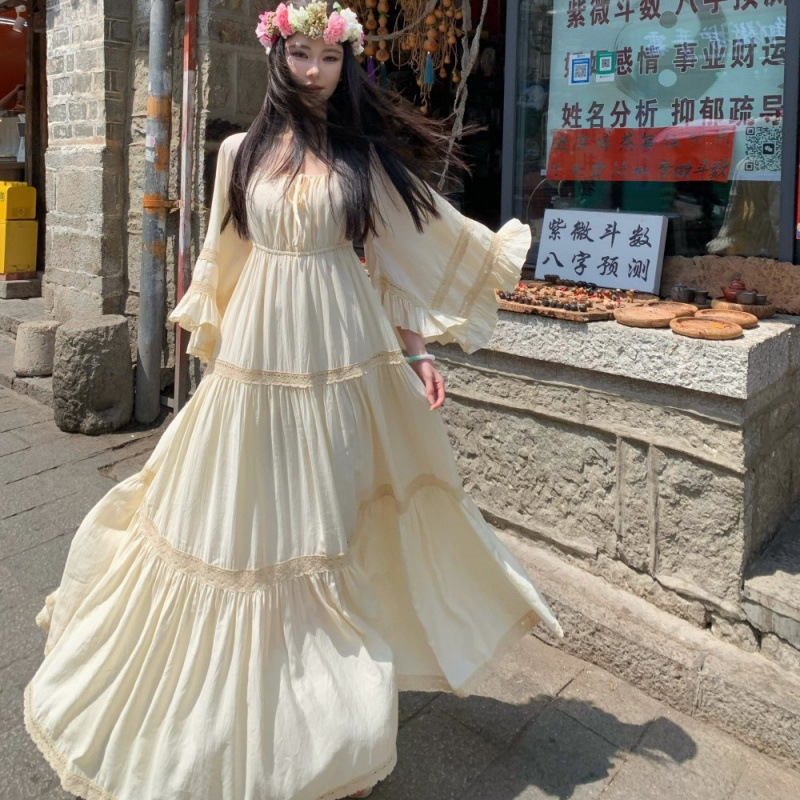 Gaun Liburan Elegan Baru denga - Summer Clothing Women Sale ulasan dan harga