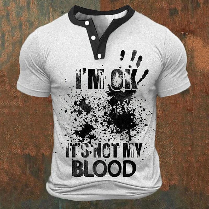Kaos Henley Pria Cetak Huruf 3 - Summer Knit Clothing ulasan dan harga