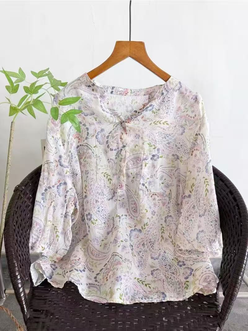 Kemeja Ramie 100% untuk wanita - Summer Clothing For Japan ulasan dan harga