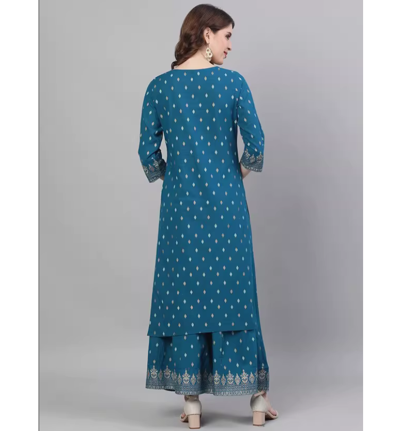 Setelan Tiga Potong Gaya Etnik - Summer Clothing India ulasan dan harga